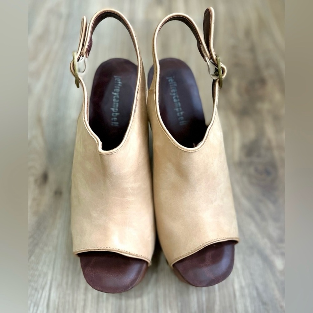 Jeffrey Campbell Snick Studded Leather Platform Wedge Size 9.5 EUC - Picture 3 of 3